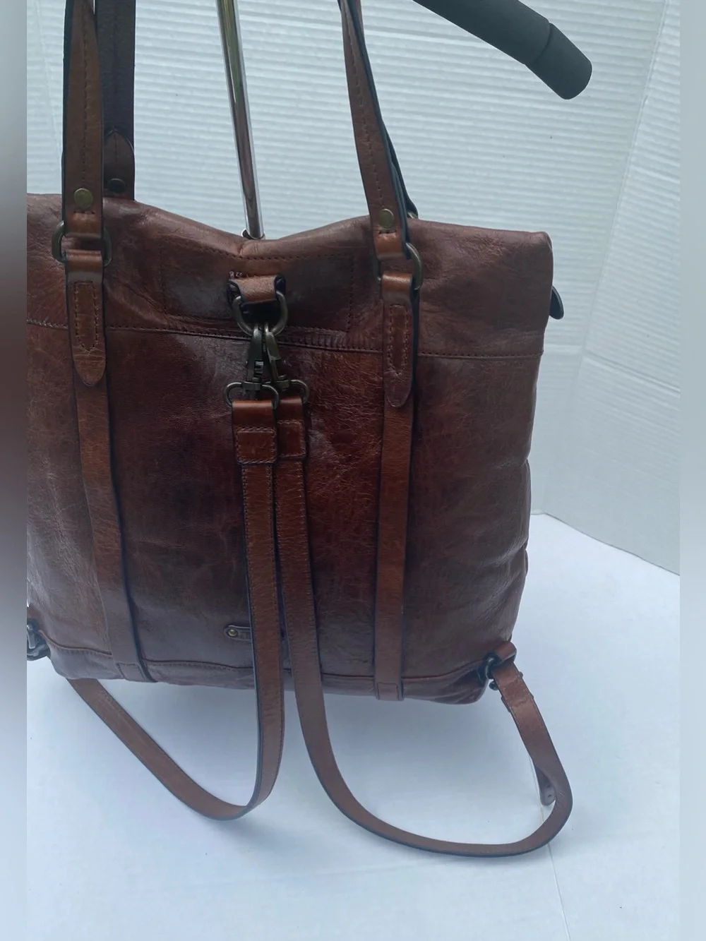 Authentic FRYE Josie Leather Backpack Tote Bag - Dark Brown 🤎✨🤍🤎